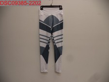 Needs Sewn, Venlau Women's White with Grey & Black Stripe Yoga Pants, Size S