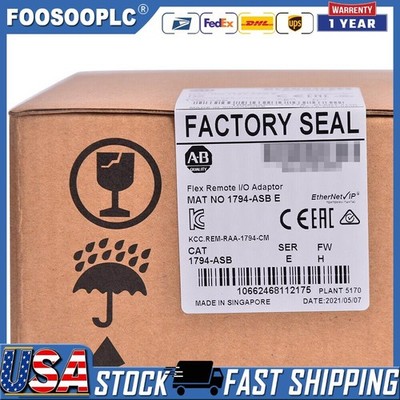 NEW Sealed Allen Bradley 1794-ASB SER E FLEX Remote I/O RIO Adapter 8 I/O