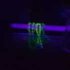 Vintage Hong Kong UV Reactive Lime Green Plastic Drum Bead Necklace Blacklight — photo 5