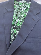 Vtg Lilly Pulitzer Mens Stuff Navy Blazer Palm Beach Tiger Size 42R Gold Buttons