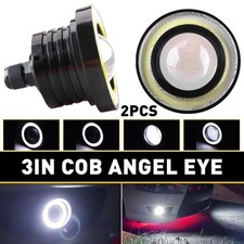 2x 3 Car Fog Light Lamp Led Projector Cob Halo Angel Eye Ring Drl Driving Bulbs
