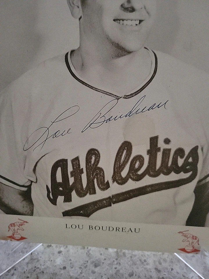 Lou Bourdreau Kansas City A's Signed Auto  Photo  6X9 Autograph (rare) - Image 2 of 2