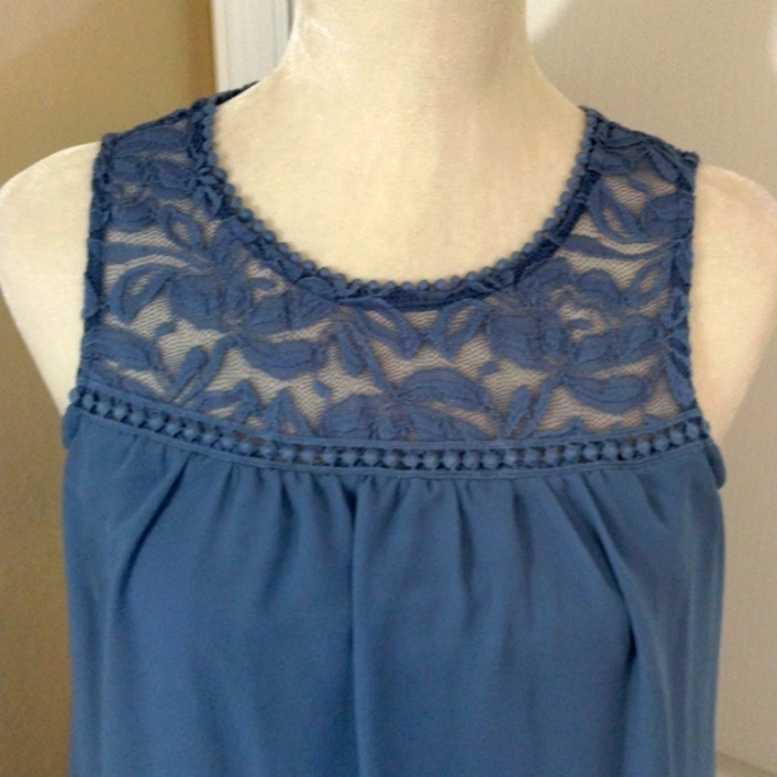 VETEMENTS AS U WISH Vestito donna junior piccolo blu senza maniche foderato