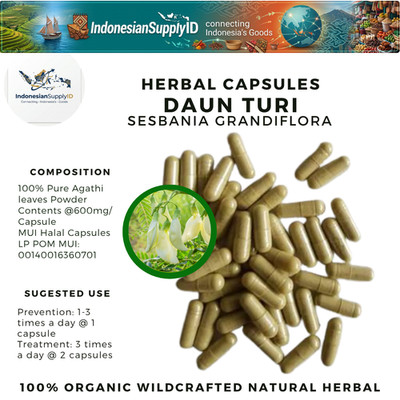 [idHerb] 100-500 CAPSULES Daun turi Sesbania grandiflora WildCrafted Fresh