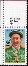 US Scott # 2377, Francis Ouimet : U.S. Open Winner 1913, 1988 25¢ Stamp, MNH