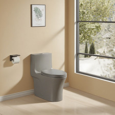 1.1/1.60 GPF Dual-Flush One Piece Toilet, Water-Saving Elongated Comfort Toilet