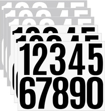 3 Inch House Number Stickers Vinyl Waterproof Black White for Mailbox Door 6 Pac