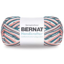 Bernat Handicrafter Cotton Yarn, Gauge 4 Medium Worsted, Coral Sea