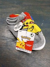 Pokemon Boys Size S Low Cut No Show Socks Shoe Size 4.5-8.5 NWT Fast Shipping