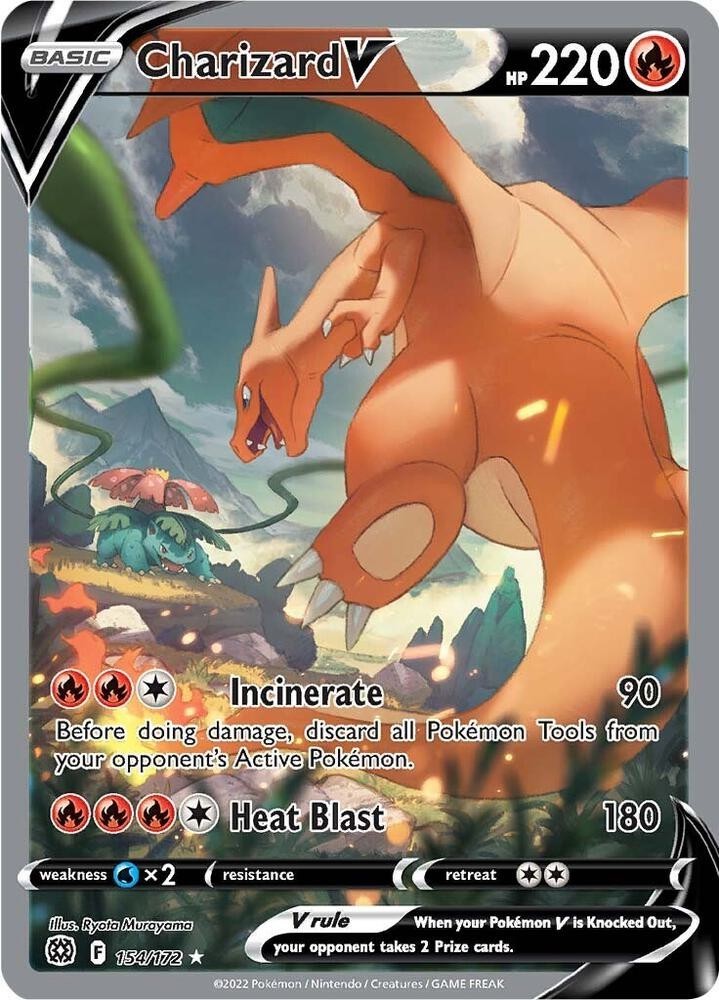 Charizard V Alternate Alt Art 154/172 Pokemon Brilliant Stars  NM