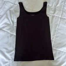 Elie Tahari Womens Medium M Nylon Brown Tank Top Vintage Y2K Retro Ballet