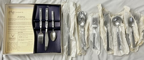 King Tut Stainless Ginkgo Japan Flatware Mixed Set of 52 Pcs - SEE DESC !! (A) - Picture 5 of 18