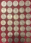 Lot Of 35 90% Silver Walking Liberty Half Dollar - Mixed Lot Of 40’s P,D,S Mints
