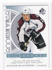 2017-18 SP Authentic NATHAN MacKINNON #rym-nm Rookie Year Milestones Insert Card. rookie card picture