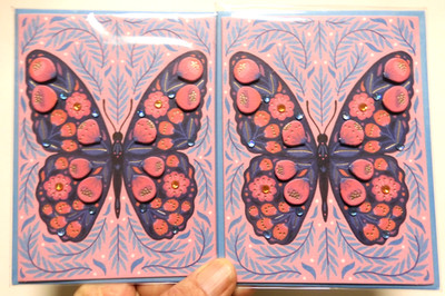 2 Papyrus Cards High Quality HAPPY BIRTHDAY Butterfly by Artist Jess Phoenix