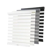  Cordless Zebra Blinds for Windows Pull Down Roller Window 20"W x 72"H White