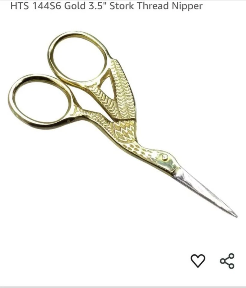 Vintage Stork Crane Bird Sewing Embroidery Scissors Unmarked - Image 2 of 2