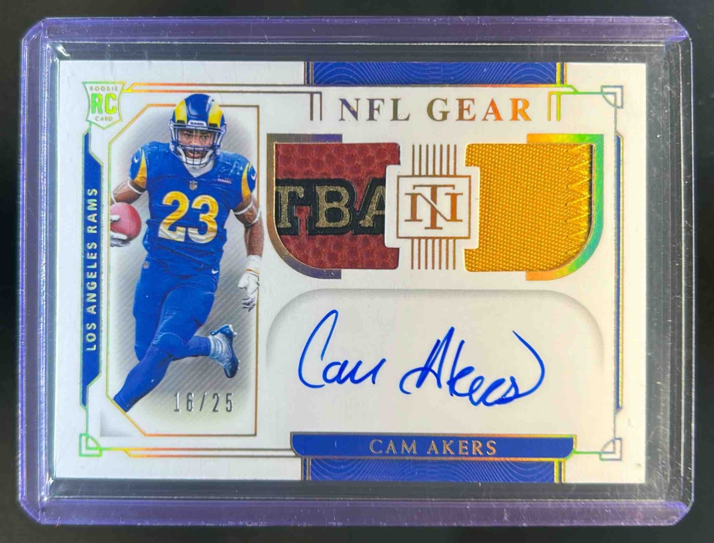 Cam Akers Panini National Treasures Rookie NFL Gear Signatures Combos #CA Base