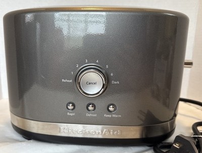 KitchenAid KMT2116QG 2 Slice Toaster w High Lift Lever Contour Silver Working