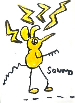 Original Abstract Character Painting Yellow Black Modern wall Art  8x12'' paper