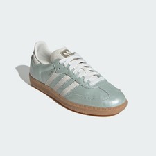 Adidas Samba OG Linen Green Metallic Womens Sports Sneaker IG1965