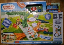 Motorized Toy Train Set, Talking Cranky Delivery with Track, Sounds & Phrases...