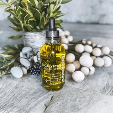 Brookstone Eucalyptus Multi-Use Oil Almond Oil Aloe Extract Massage 4 oz NEW