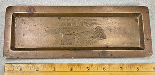 Vintage 1927 University of Kansas KU Jayhawk Memorial Stadium Metal Tray