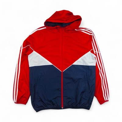Adidas Originals Jacke Herren M Rot Windbreaker Vintage Windjacke Regenjacke 