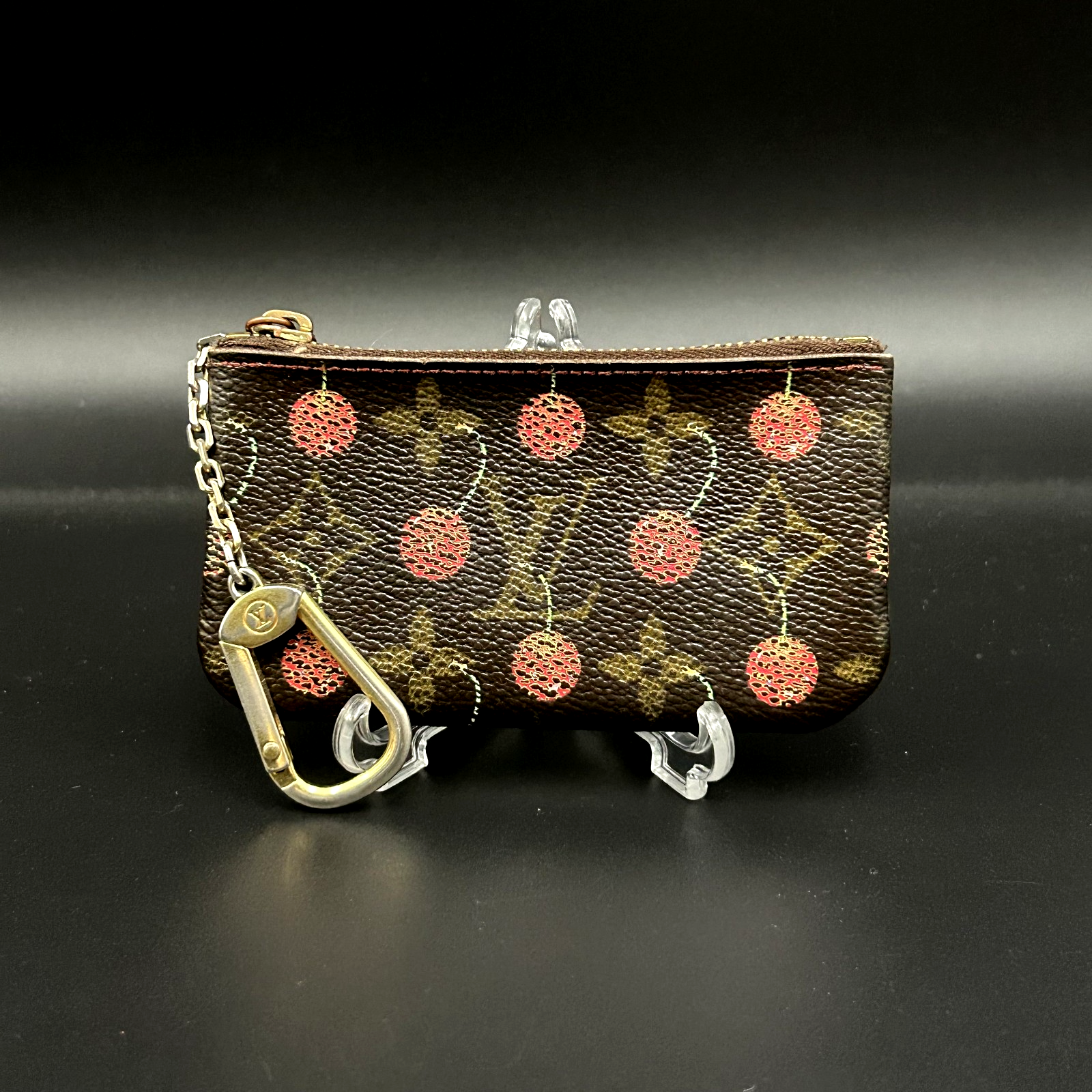 LOUIS VUITTON Monogram Cherry Pochette Cles Coin Purse Key Case M95042 Authentic