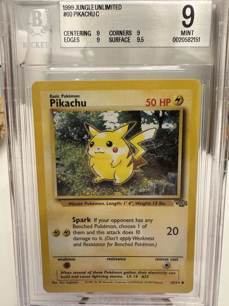 Pikachu Pokémon TCG Grade 9 Jungle Individual Collectible Card