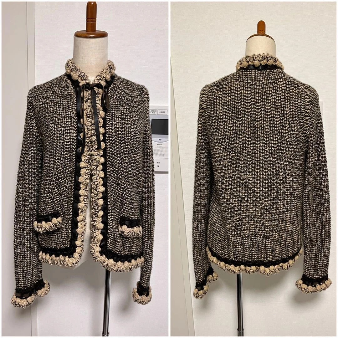 Giacca maglia Chanel disegno nastro 38