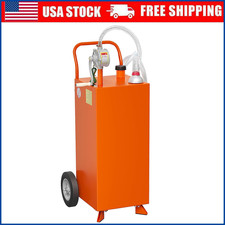 35 Gallon Gas Caddy w/Pump Wheels Portable Fuel Gasoline Diesel Transfer Tank