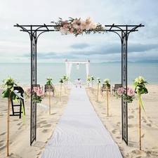 7FT Free-Standing Metal Arch Wedding Garden Bridal Party Arbor Arches Prom Decor