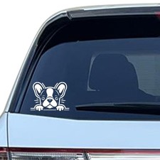 Boston Terrier Dog Sticker - Car Window Vinyl Decal Matte White - Peels Corner