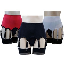 Damen Vintage Retro Strapsgürtel Strumpfhalter 10 Straps mit Metallclips S -XXXL