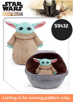 SEWING PATTERN Stuffed Toy Soft Plush Alien - Baby Yoda Grogu Mandalorian - 9432