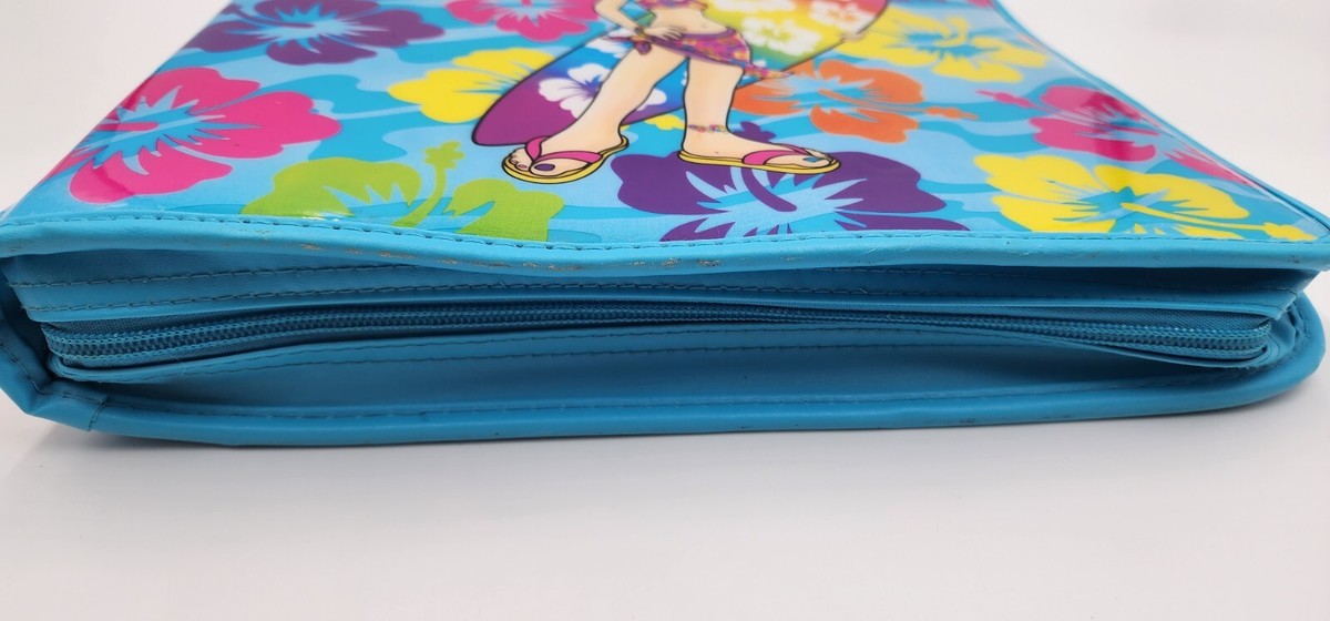 Rare Lisa Frank Hawaiian Surfer Girl 3-Ring Zippered School Rare Lisa Frank Hawaiian Surfer Girl 3-Ring Zippered School