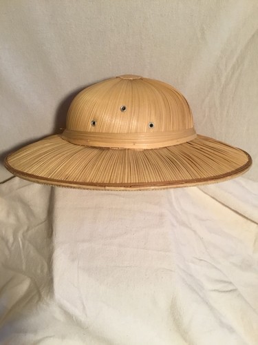 Vintage Straw 1950's Pith Helmet Safari 