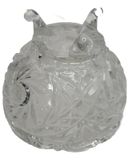Footed Crystal Starburst Serving Bowl Dish Cut Glass 6" Candy Fruits Clear Decor - Picture 12 of 12