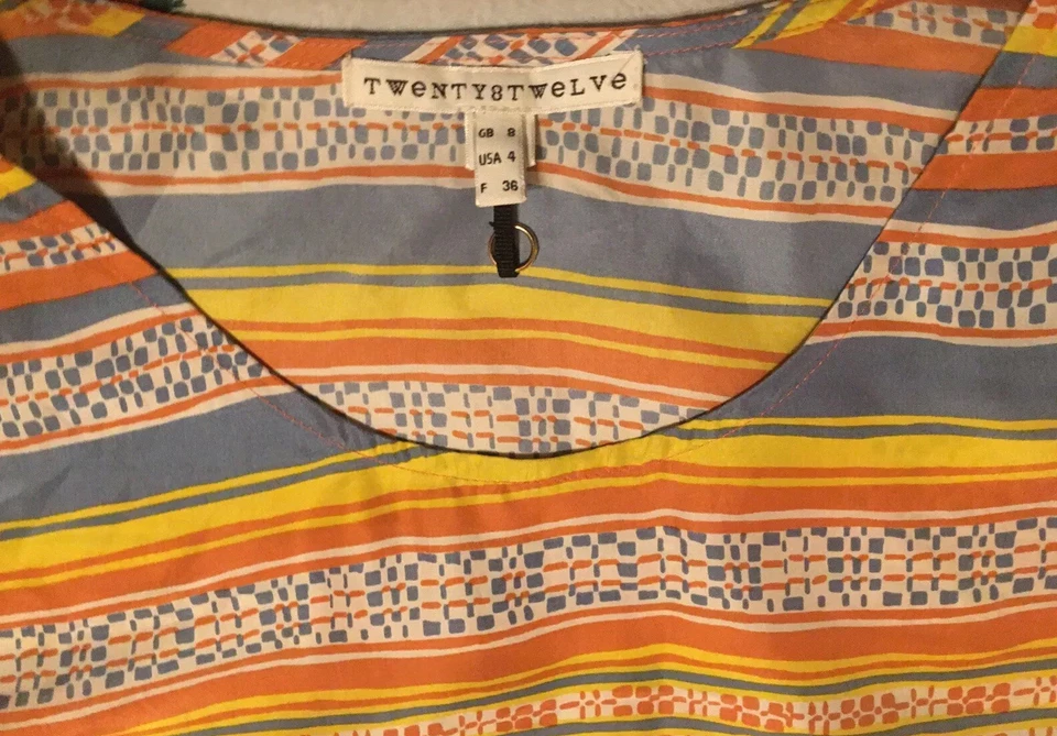 Vestido recto para mujer Twenty8Twelve by S.Miller 100 % seda geométrico a rayas talla 4 Foto 4 de 4