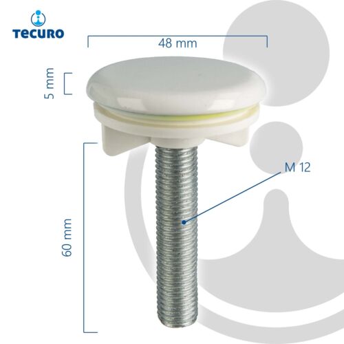 tecuro Hahnlochstopfen Deckrosette Hahnlochdeckel Ø 48 mm weiß RAL 9010 - Bild 3 von 3