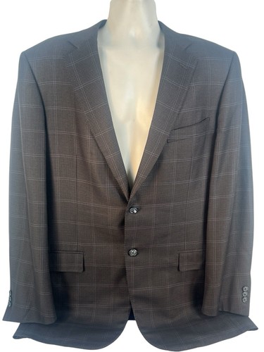 Ermenegildo Zegna Trofeo Silk Wool Men 56L Brown Plaid Sport Coat Jacket Blazer - Picture 10 of 10