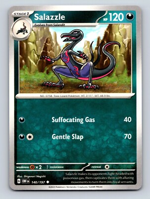 Salazzle HP 120 Suffocating Gas Attack Rarity Green Pokémon Card