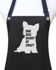 Dog Grooming Apron "ONE DOG SHORT OF CRAZY " pet groomer salon waterproof NEW