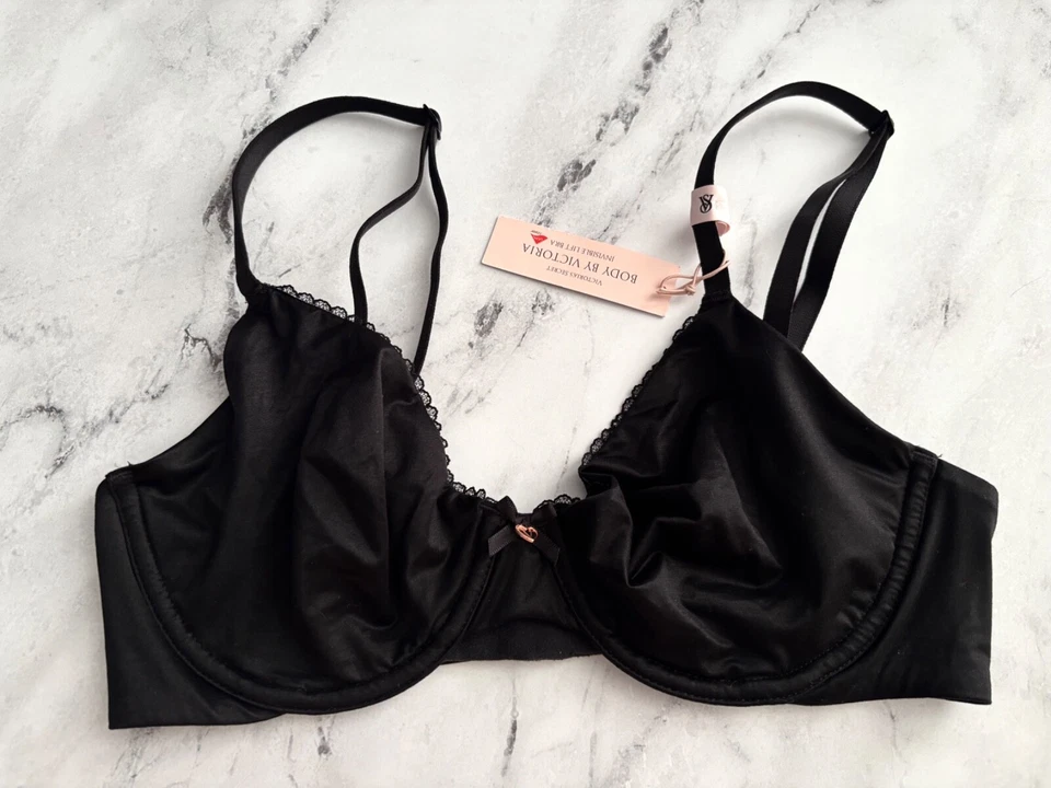 Sujetador Victoria's Secret Body By Victoria negro liso sin forro nuevo con etiquetas Foto 4 de 4