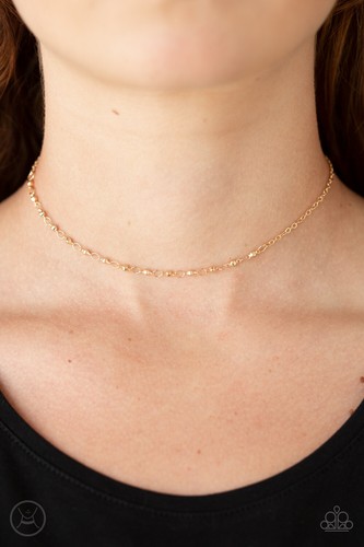 Take A Risk Gold Choker Necklace 