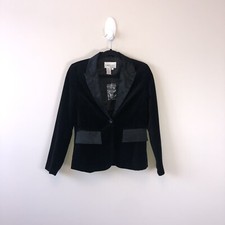 Vintage Tower Hill Collection Black Velvet Tuxedo Blazer Jacket Size XS/S NWOT s