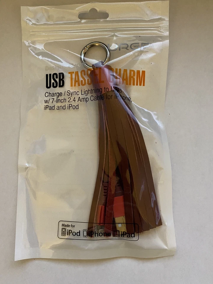 Urge Basics Pink USB Tassel Charm Keychain Charger, All Iphone Over 5 Series - Image 2 of 3