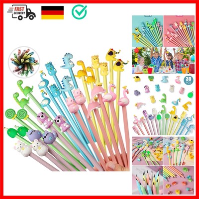 30 Bleistifte Kinder Mitgebsel, Schule HB Stifte Set,Cute Tier Bleistifte kap...